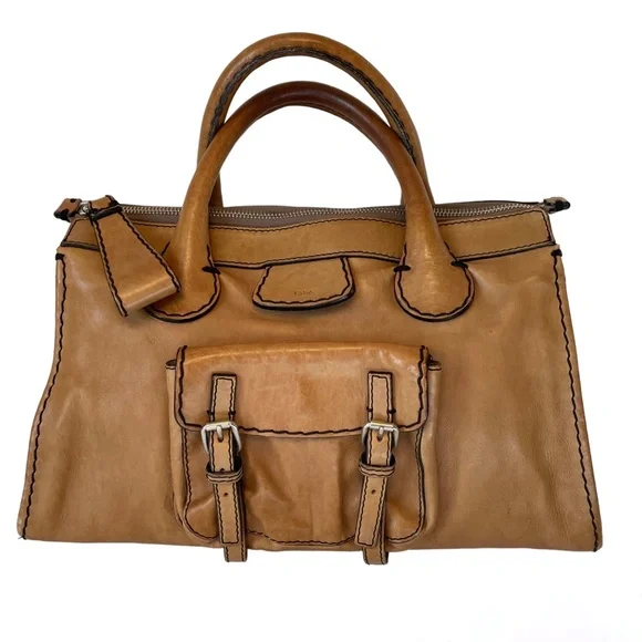 Chloe Edith Large Hand Bag Brown Leather - Picture 3 of 14